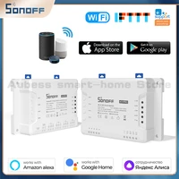 sonoff 4ch r3pror3 wifi smart switch voice control itead mounting wireless switch ewelink app remote control works alexa google