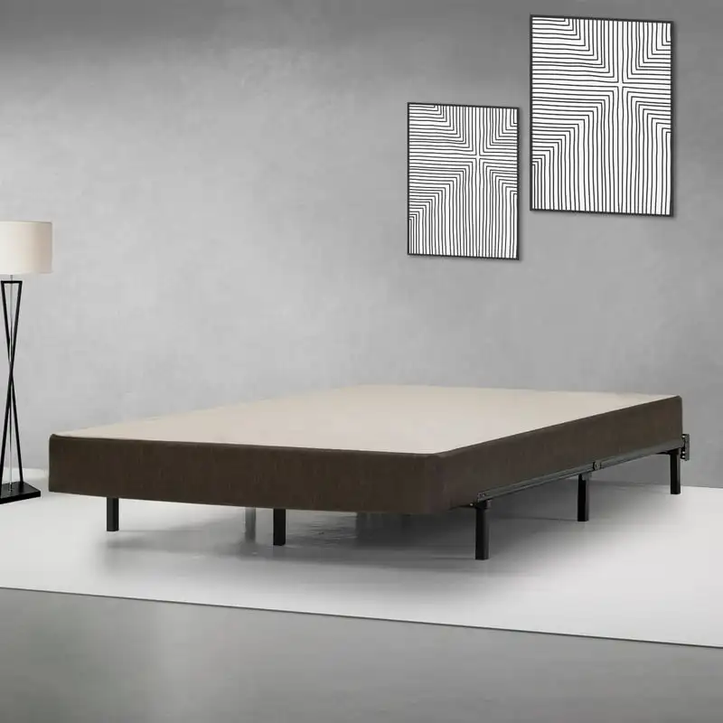 

-, 5” Wooden Box Spring with Simple Assembly, Queen, Brown