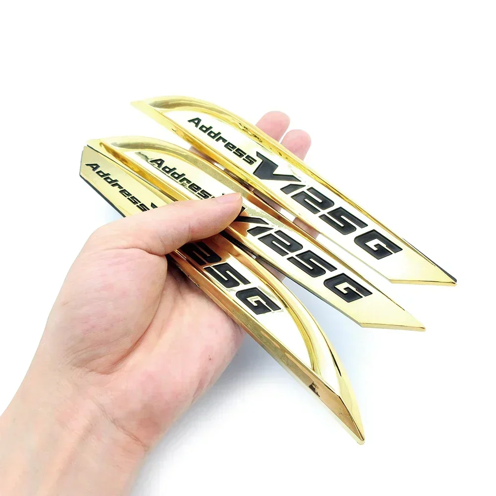 Для Suzuki Adres V125G Motorfiets Brand Mega Gas 3D Tank Sticker Embleem Badge Decoratie Decals Hoge Kwaliteit ABS Chrome Gold