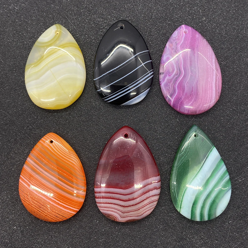 

Fashion Natural Agate Pendant Long Drip Onyx Necklace Is Used To Make DIY Jewelry Women's Necklace Reiki Earrings Treatment Gift