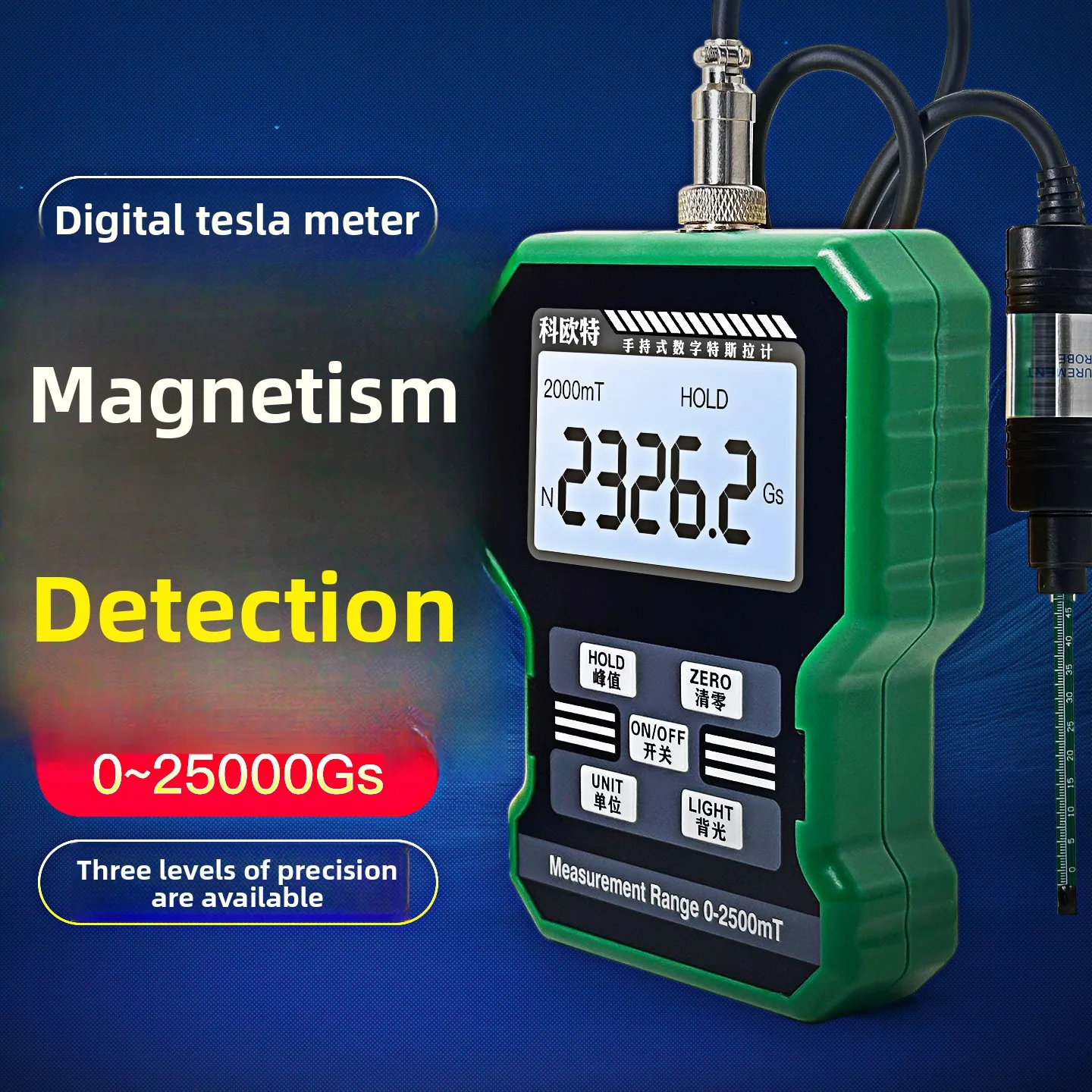 Фото Измеритель магнитного поля Keote Gauss Meter – тестер магнитной силы Тесла для измерения магнитов и магнитных полей №1