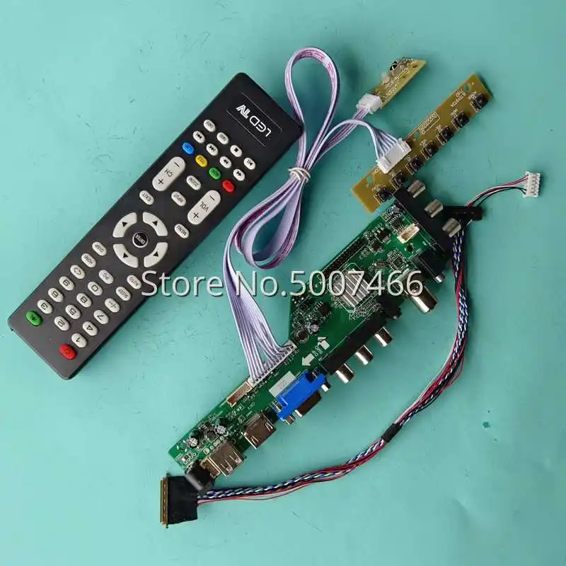 

Fit LTN140AT20-T02/T01/W01/W02/W05 Upgrade Screen 40 Pin LVDS AV VGA USB DVB 1366*768 3663 TV Digital LCD Drive Board Kit