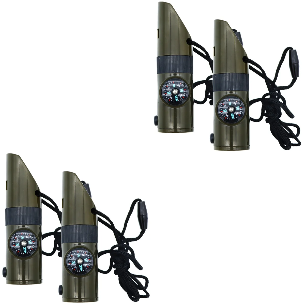 

4 Pcs Emergency Whistle 7-In-1 Outdoor Whistle Kayak Whistle Hanging Lanyard Whistle