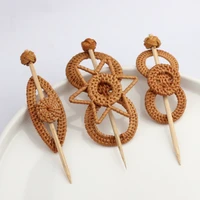 new fashion bohemian ethnic rattan hairpin handmade for fashion girl women gift hair accessories