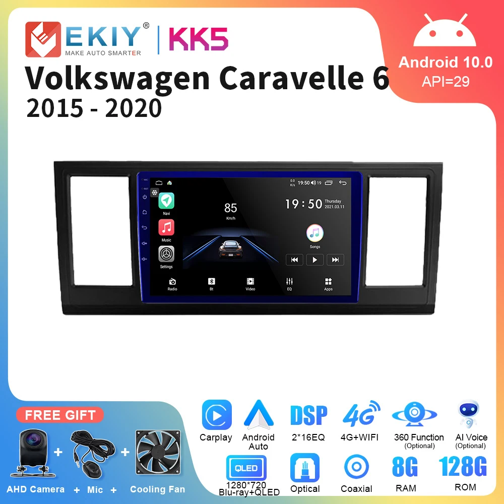 

EKIY KK5 Android 10 Car Radio For Volkswagen Caravelle 6 T6 2015-2020 Stereo Multimedia GPS Navi Audio Video Carplay Auto Player