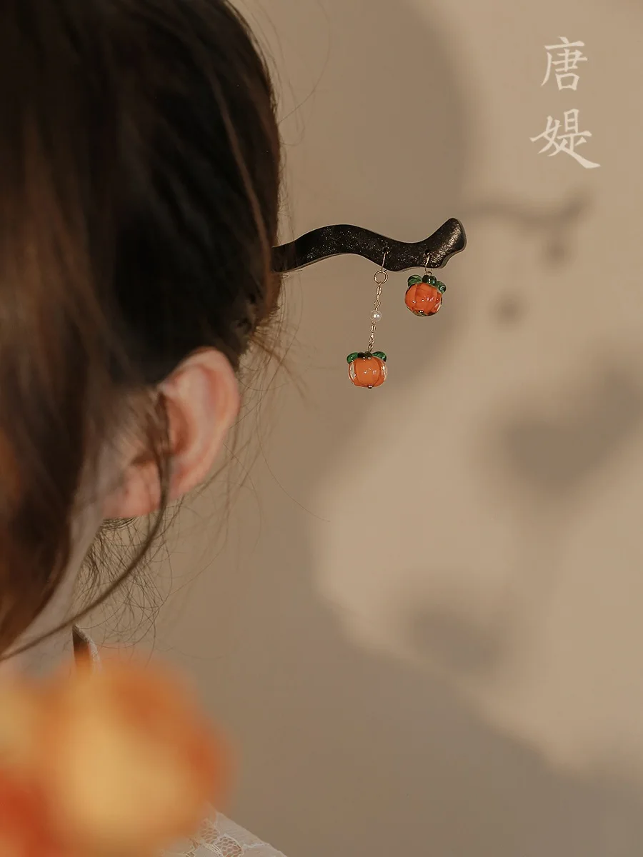 

Wooden Hairpin Antique Simple Modern Hairpin Elegant Chinese Style Ball Head Coil Hair Headdress