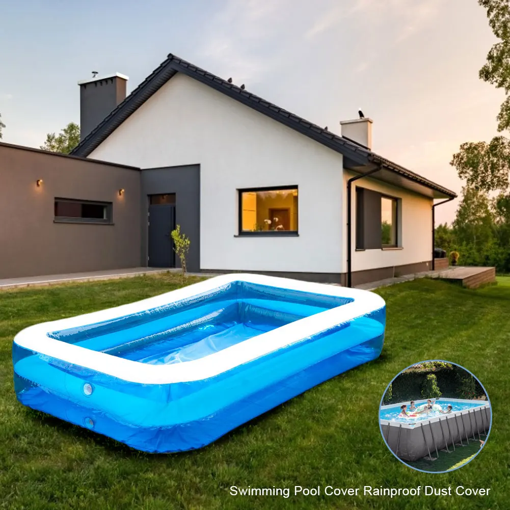 

1PC Swimming Pool PE Tarpaulin Rectangular Floor Cover Cloth Dustproof Floor Cloth Cushion Cover Villa Garden Swimming Pool