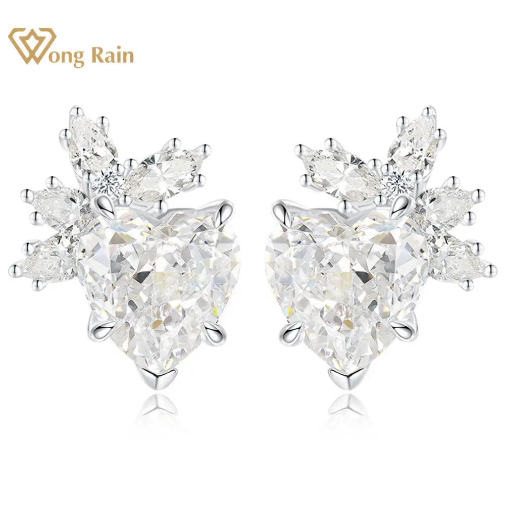 

Wong Rain 925 Sterling Silver Crushed Ice Cut Heart Lab Sapphire Gemstone Ear Srud Earrings Wedding Party Gift Jewelry Wholesale