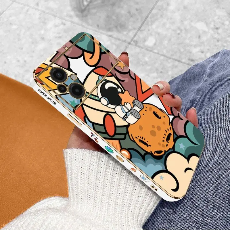 Star Astronaut Luxury Plating Phone Case For Xiaomi Poco M5 F4 F4 GT X4 X4 GT M4 Pro F3 X3 M3 X3 NFC X2 X3 Pro C40 Cover