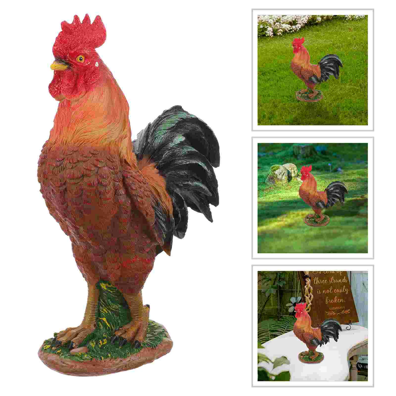 

Rooster Model Home Decor Statue Farm Animal Adornment Poultry Static Outdoor Toys