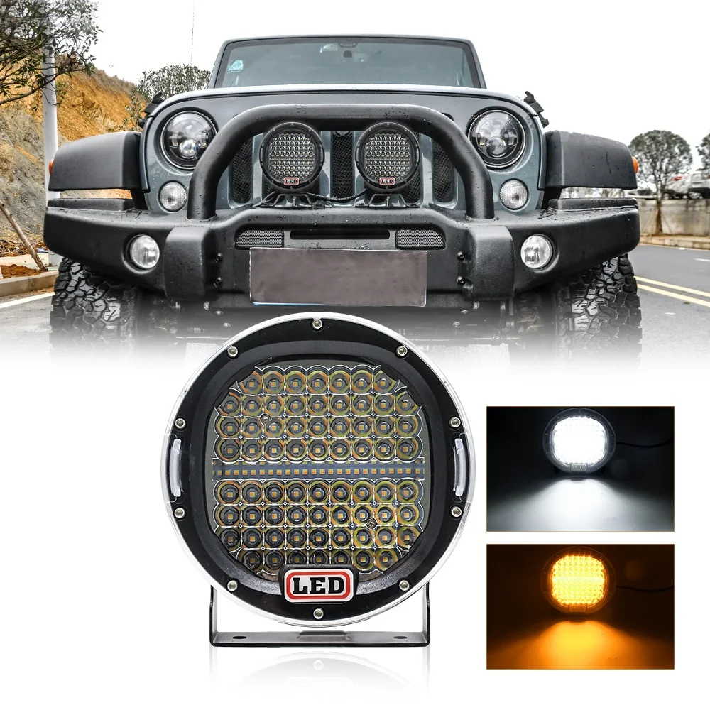 

7 Inch Offroad LED Work Light Bar 300W 30000LM Dual Color Round Spotlight Car Vehicle Lamp For 4WD 4x4 Truck ATV UTV SUV Car