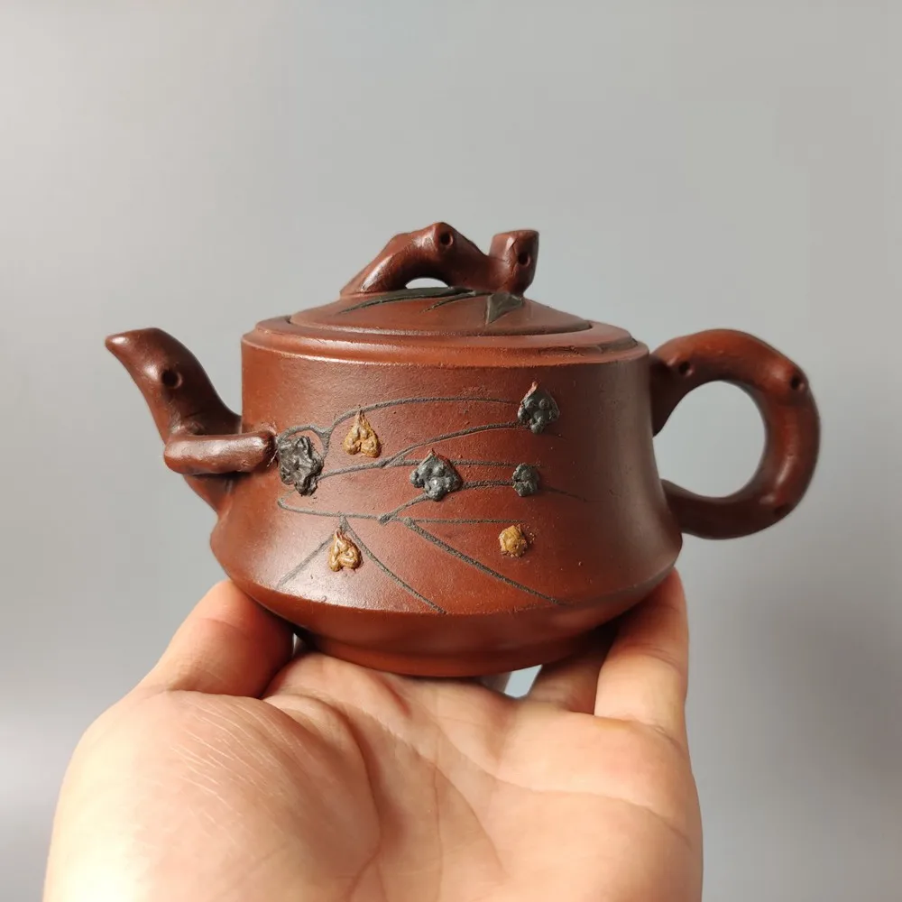 

Китайский Глиняный Чайник Yixing Zisha, Сосновая бамбуковая Сливовая кастрюля Zhou Guizhen 300 мл