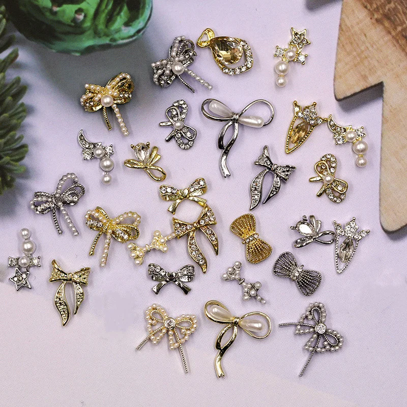 

Alloy Jewelry Silver Hard And Not Easily Broken Slim And Graceful Dazzling And Charming Easy To Use And Carry Nail Stickers Gold