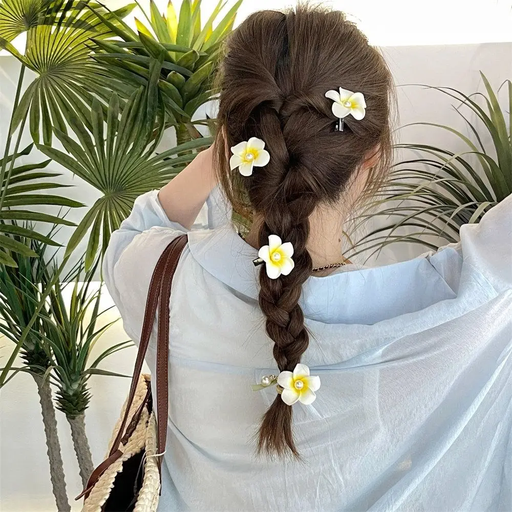 

Cloth Flower Hair Cip Pearl Hairpin Cute Hair Claw for Girl Women Seaside Beach Summer Holiday Party Ponytail Holder