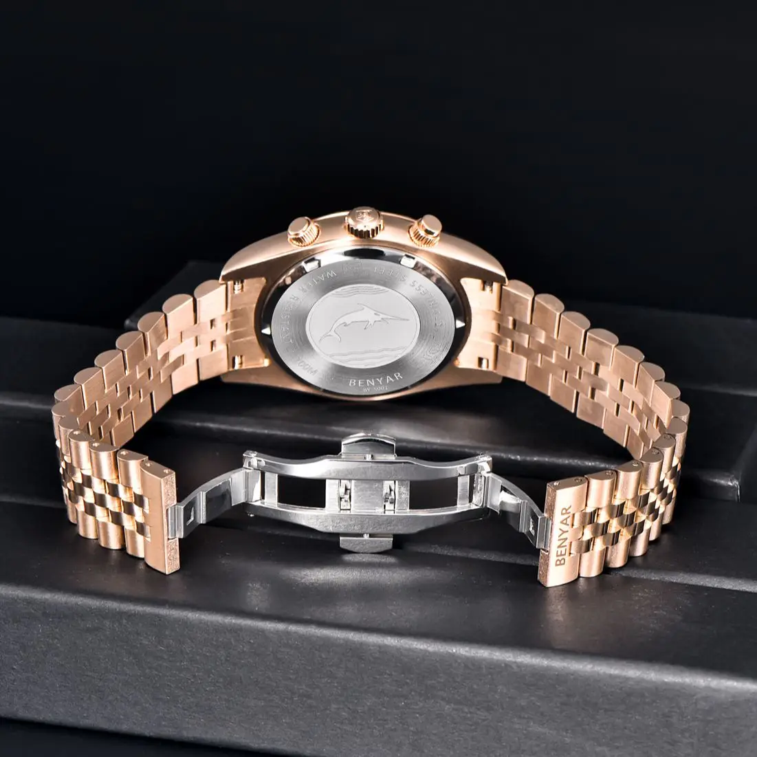 BENYAR 2022 New Men Quartz Watch Luxury Texture Design Sapphire Chronometer Stainless Steel Sports Waterproof Clock Reloj Hombre enlarge