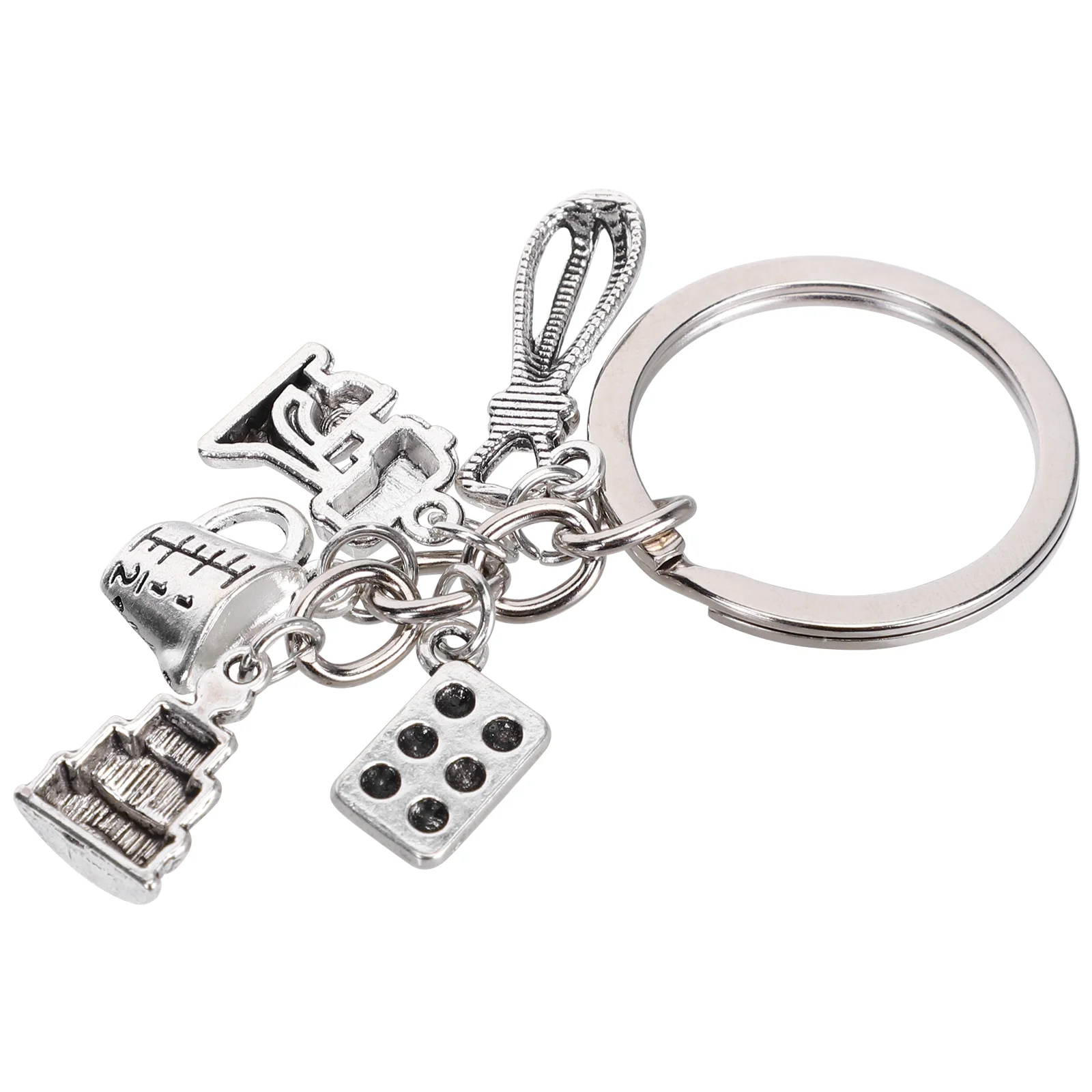

Chef Keychain Cake Ring Gift Accessory Series Pendant Baking Theme Charm Stainless Steel