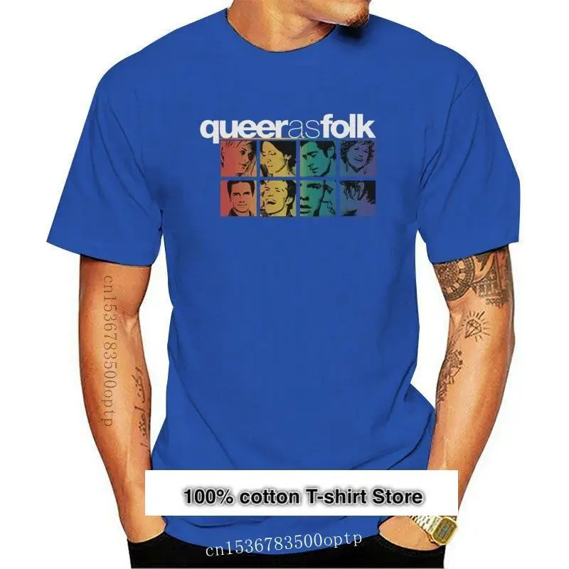 

Camiseta de algodón para hombre, camisa de manga corta con estampado Queer As Folk Cast, de ajuste Regular, 2019