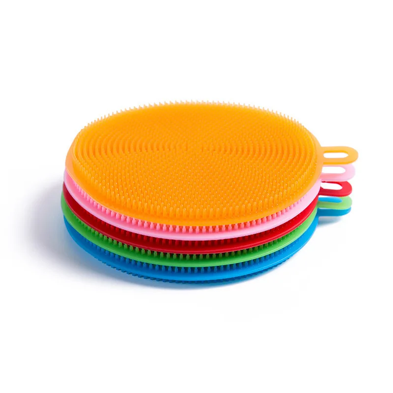 

kitchen gadgets Silicone Brush Kitchen Dishwashing Sourcing Pad Decontamination Pot and Bowl Cleaning Brush Anti Table Mat