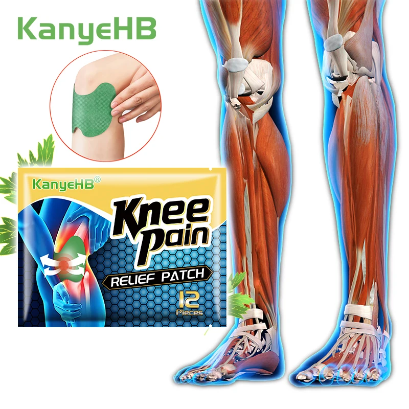 

12pcs=1bag Chinese Herbal Knee Pain Analgesic Patches Synovitis Plaster Knee Joint Muscle Swelling Pain Relief Stickers W018