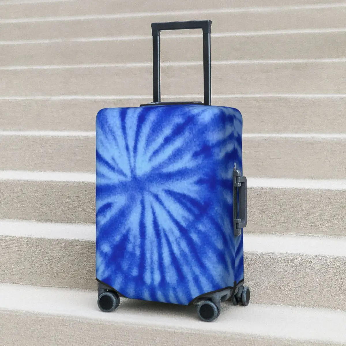 

Tie Dye Suitcase Cover Blue Spiral Swirl Business Protection Vacation Fun Luggage Accesories