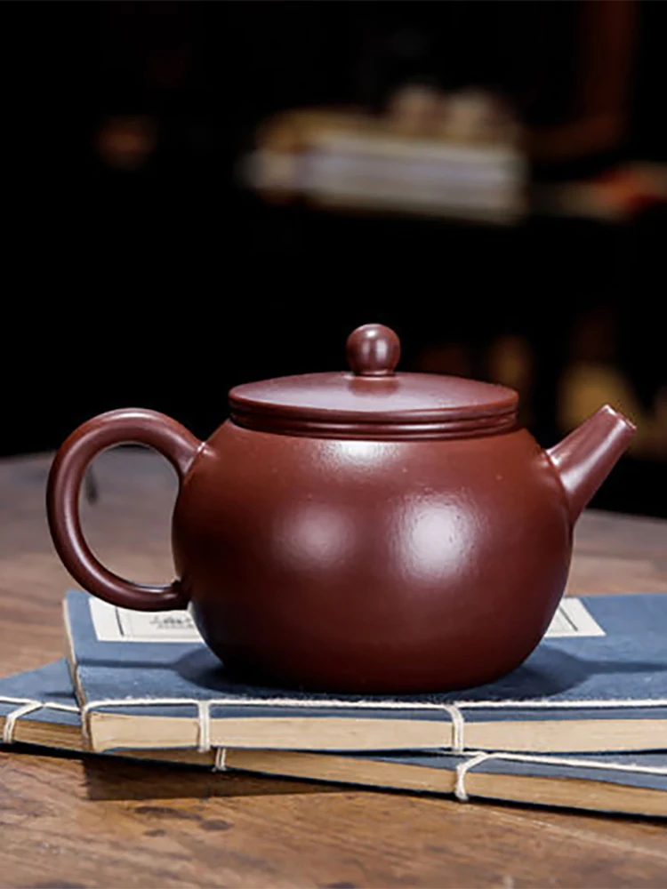 

Raw Ore Purple Vermillion Clay Giant Wheel Pot Zisha Teapot Yixing Handmade Pot Kung-fu Teaware Purple Clay Drinkware For Puer