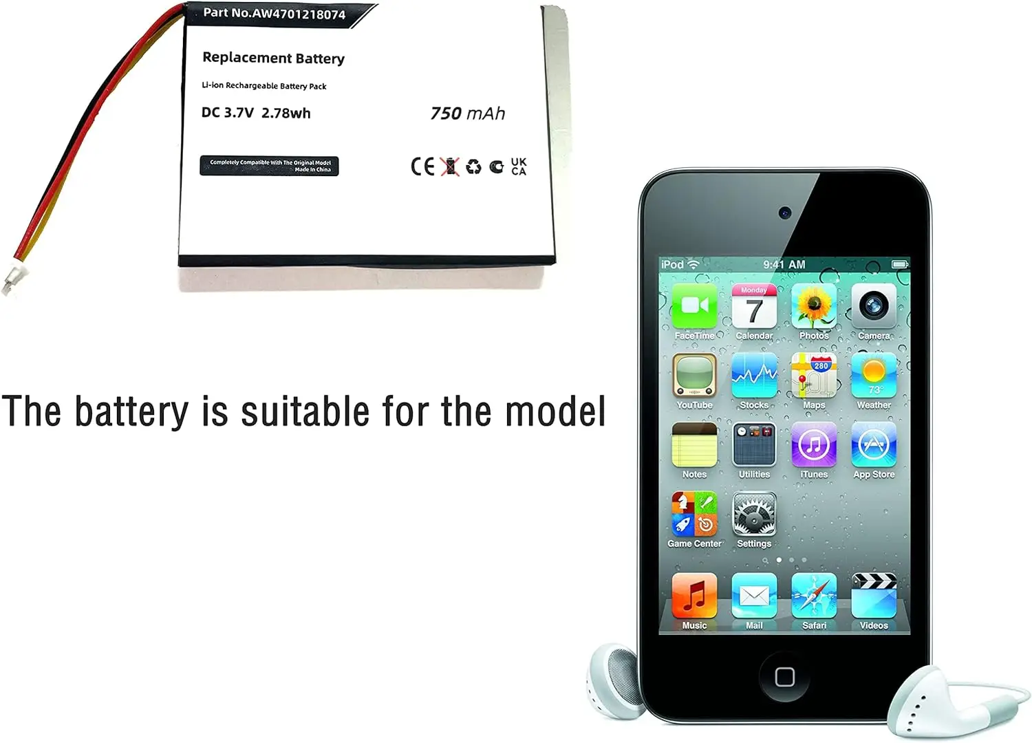 Сменный аккумулятор для Apple iPod 4th G Eneration 616-0183 616-0206 616-0215 AW 4701218074 ICP 0534500 3 7 В/мА