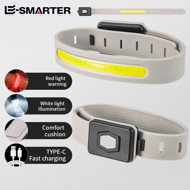 Портативный налобный фонарь COB для ночного бега заряжаемый занятий спортом