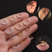 1piece 0 88mm ear cartilage helix piercings nose septum hoop rose gold daith rook tragus nariz piercings body jewelry for women