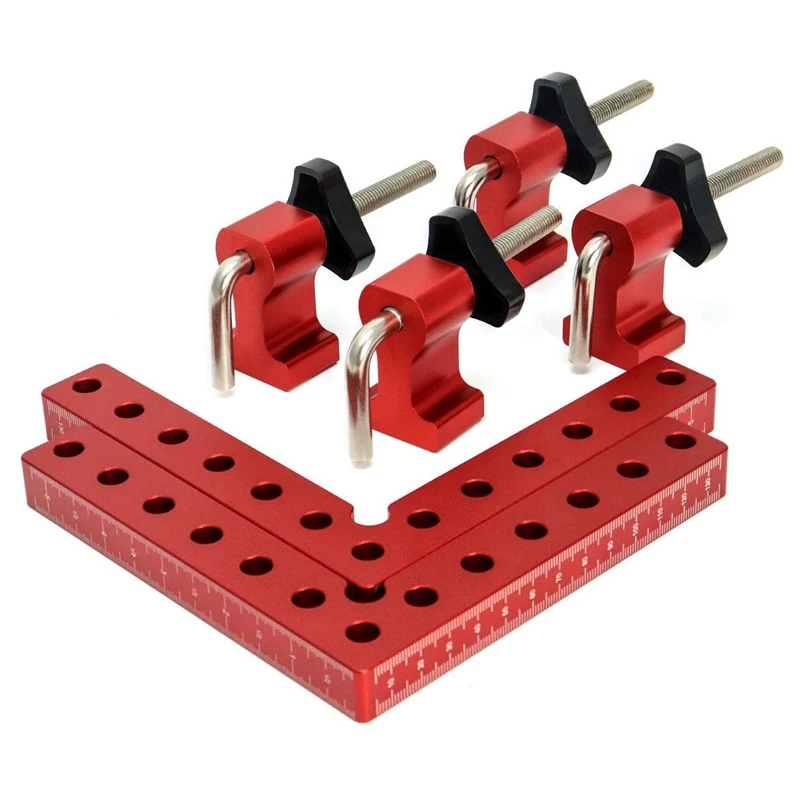 

2PCS 90 Degree Positioning Square Right Angle Fixing Clip, 4.7 X 4.7 Inches DIY Aluminum Alloy Woodworking Tools