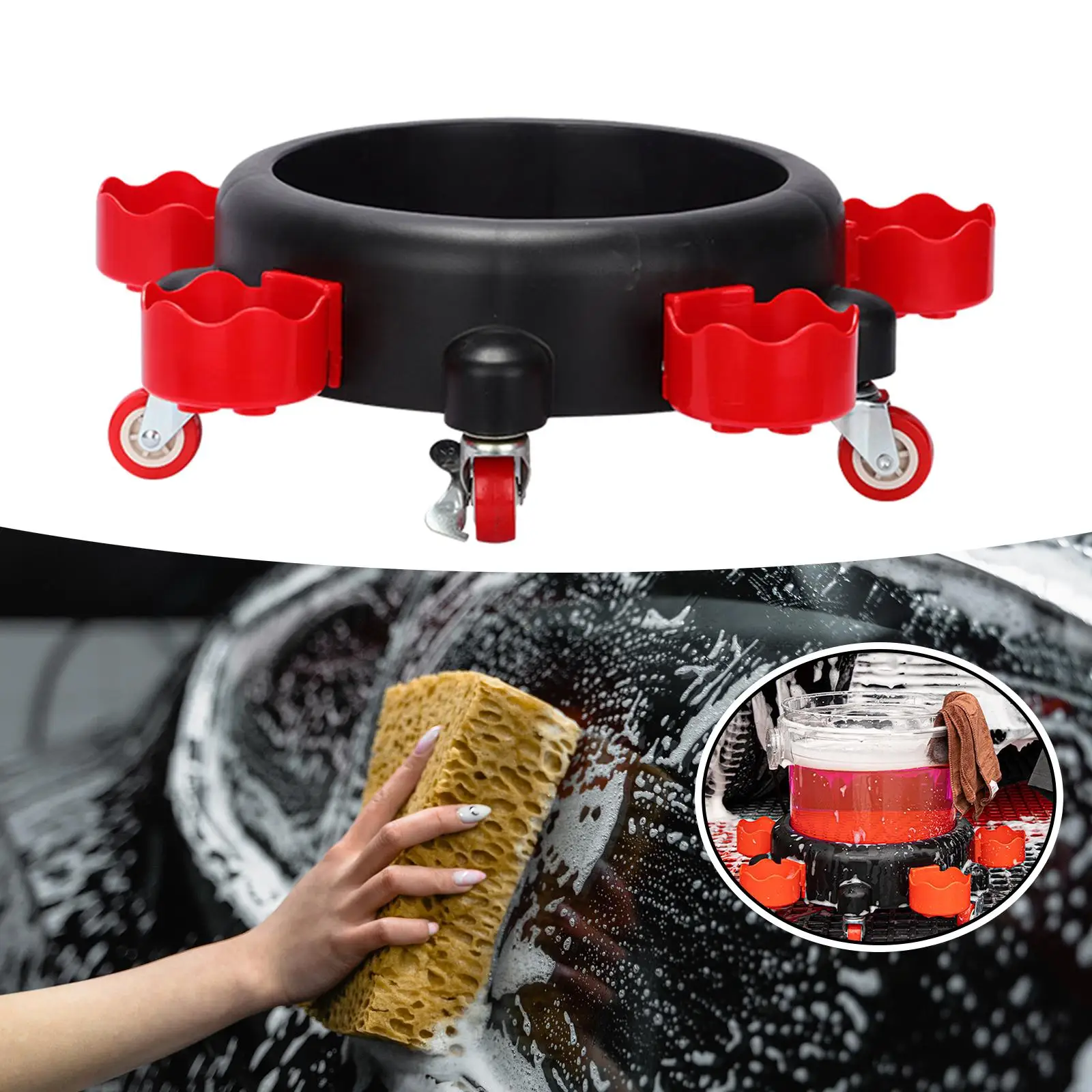 

Rolling Bucket Dolly Durable Moving Base Car Wash Stool for Car Beauty Wash Detailing Caddy Painting Assistance Car Washing