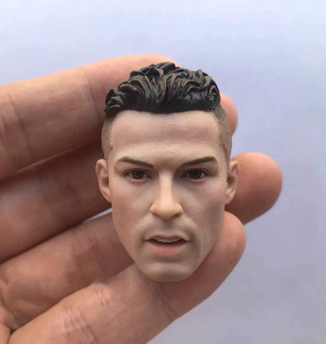 

1/6 Male Soldier Football Star Cristiano Ronaldo Head Carving Sculpture Model Accessories Fit 12 Inch Action Figures