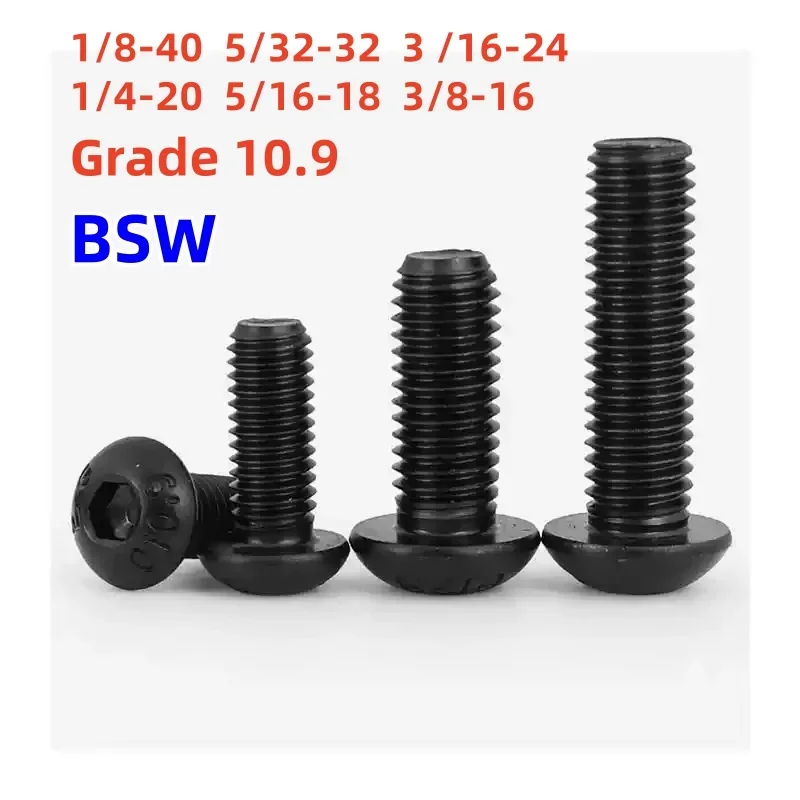 

Черные стальные винты BSW с шестигранной головкой 10.9 класса 1/8-40 5/32-32 3/16-24 1/4-20 5/16-18 3/8-16