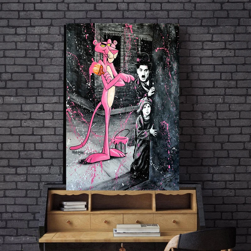 Кинг Розовая пантера плакаты и принты граффити Художественная Картина на холсте