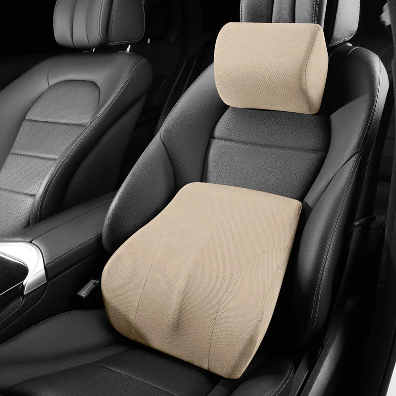 

Car Memory Cotton Neck Pillows Headrest Lumbar Support Cervical Waist Cushion Travel Vehicles Supplies Accessories Interiors
