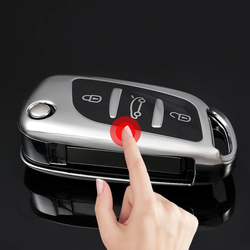 For Peugeot 306 407 807 For Citroen C1 C2 C3 C4 C5 XSARA PICA For DS DS3 DS4 DS5 DS6 TPU Car Remote Key Case Cover Shell Fob images - 6