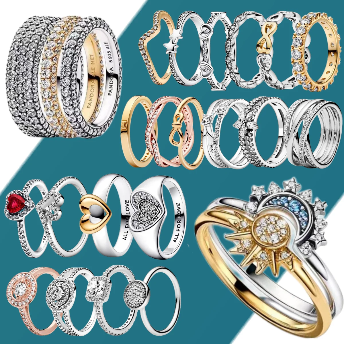 

Bestselling New Women's 925 Silver Jewelry Original Pandora DIY Accessories Female Designer Charming Crown Ring Wearing Charming