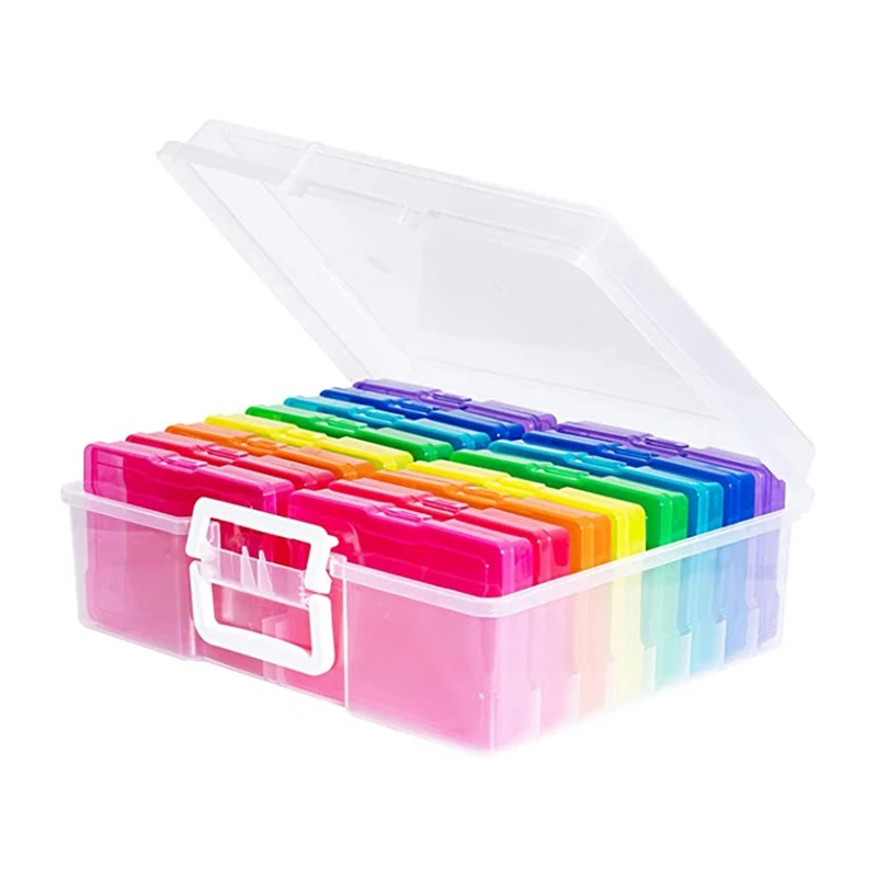 

Photo Storage Box Photo Keeper Cases Plastic Photo Organizer Suit 16 Inner Boxes For Jewelry Rectangle Box Case