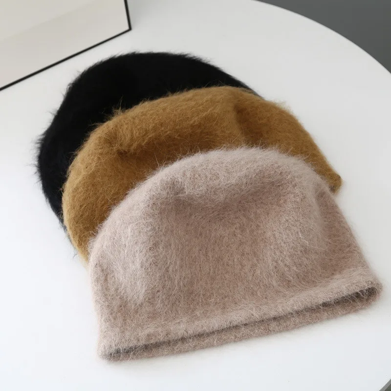 

202210-lulu зимняя мягкая Ангорская Длинная шерстяная Смешанная шерстяная теплая шапка высокого качества шапочки шапка мужская женская крутая ...