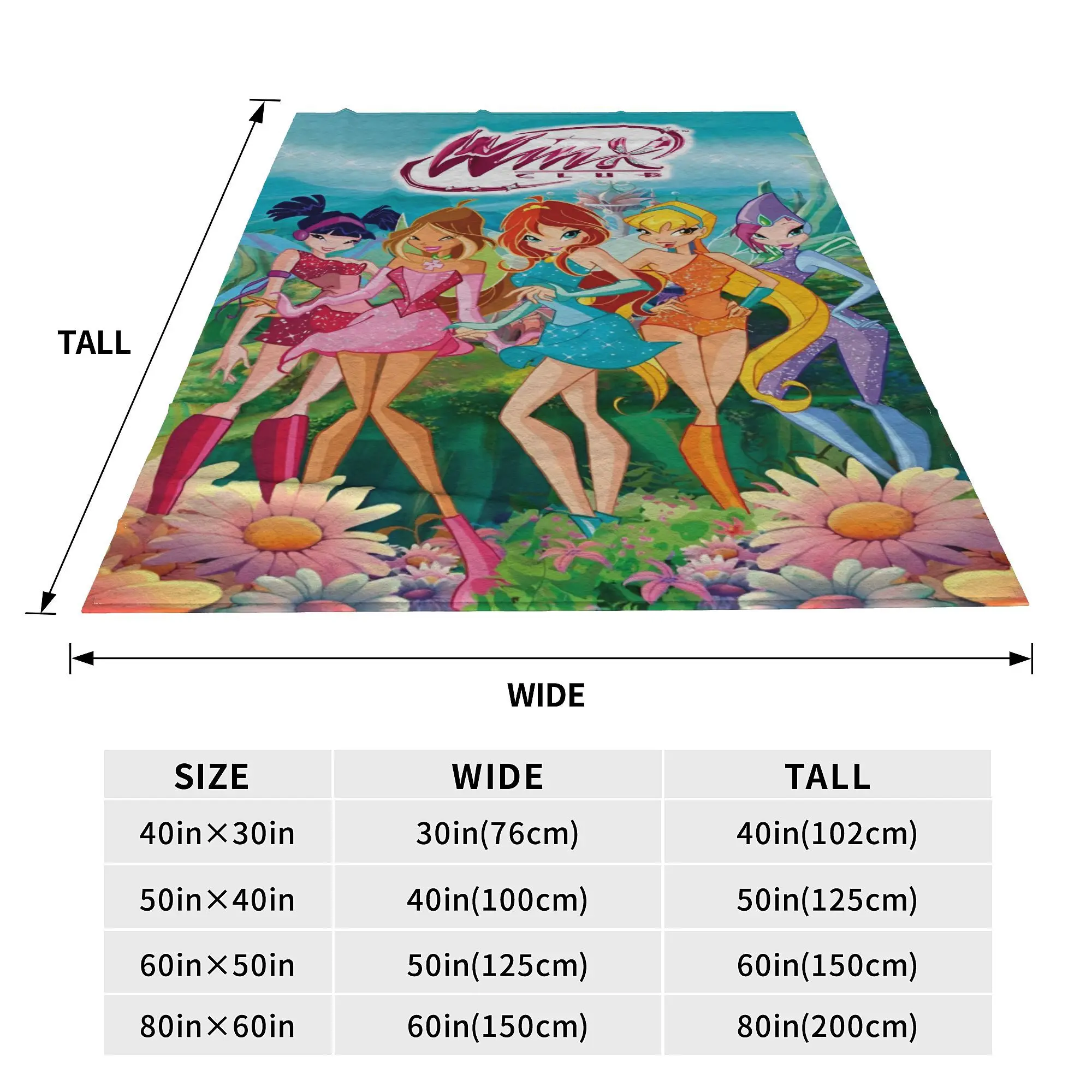 W-Winx Клубы мультфильм флисовые пледы сказочная красота аниме одеяло для дивана