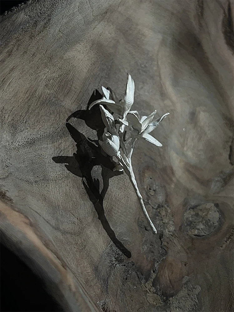 ZHUHE брошь с жасмином серьги для женщин ретро-стиль ювелирные изделия из медного