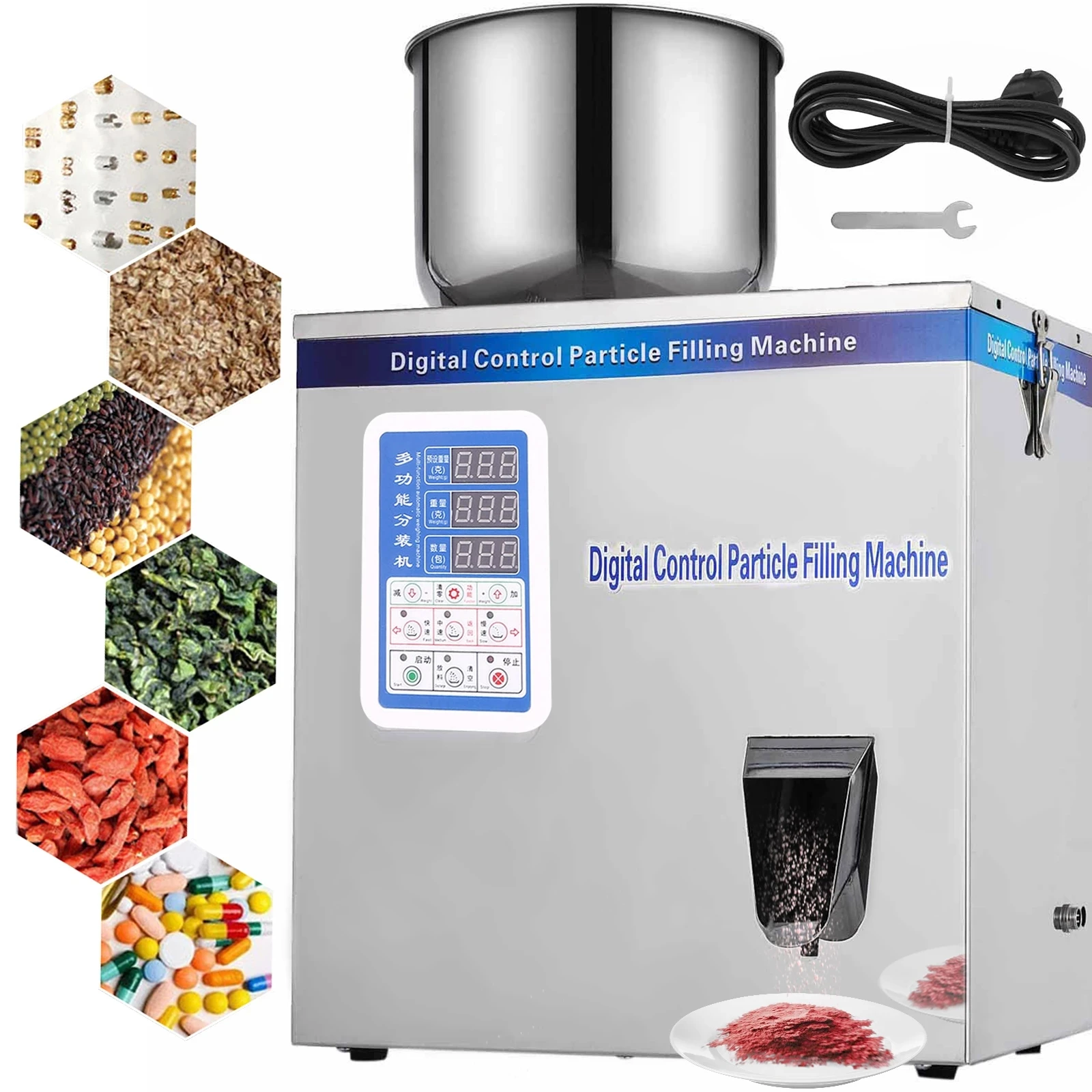 

100g or 200g Small Automatic Particle Subpackage Machine Weighing Accurate Filling Device Microcomputer Control for Powder