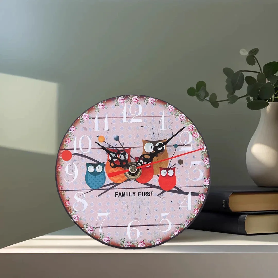 Винтажные настенные часы диаметром 12 см с таймером антикварный деревянный