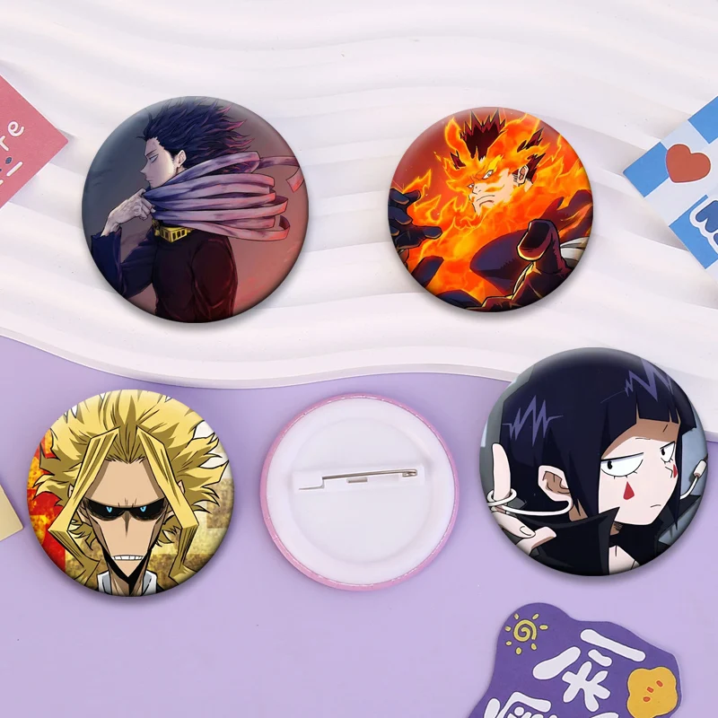 Фото Броши с героями аниме Kyoka Jiro Mezo Shoji Mina Ashido Momo Yaoyorozu Shoto Todoroki All Might Tsuyu Asui Best Jeanist Badge Pins №2