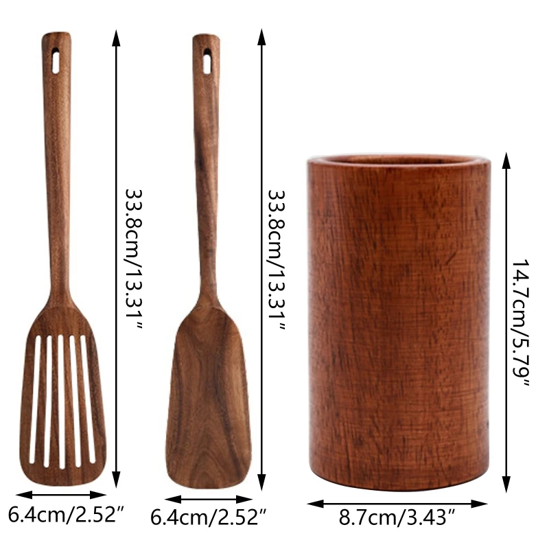 

3 шт., деревянные кухонные приборы с длинной ручкой