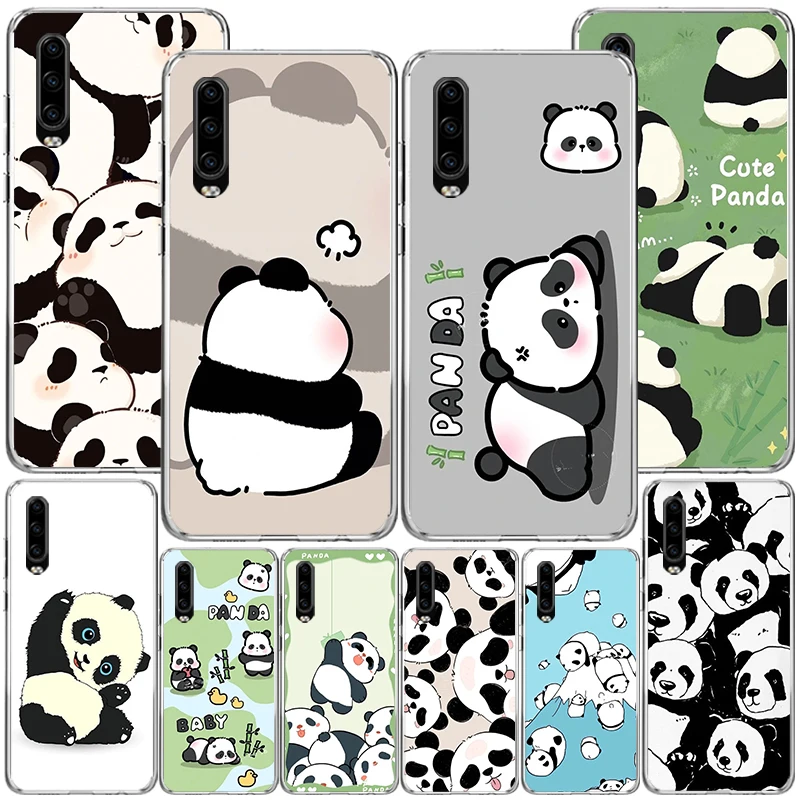 Чехол для телефона с милым медведем панды Huawei P40 P30 P20 P10 Lite Mate 20 10 Pro P Smart Z Y5 Y6 Y7 Y9