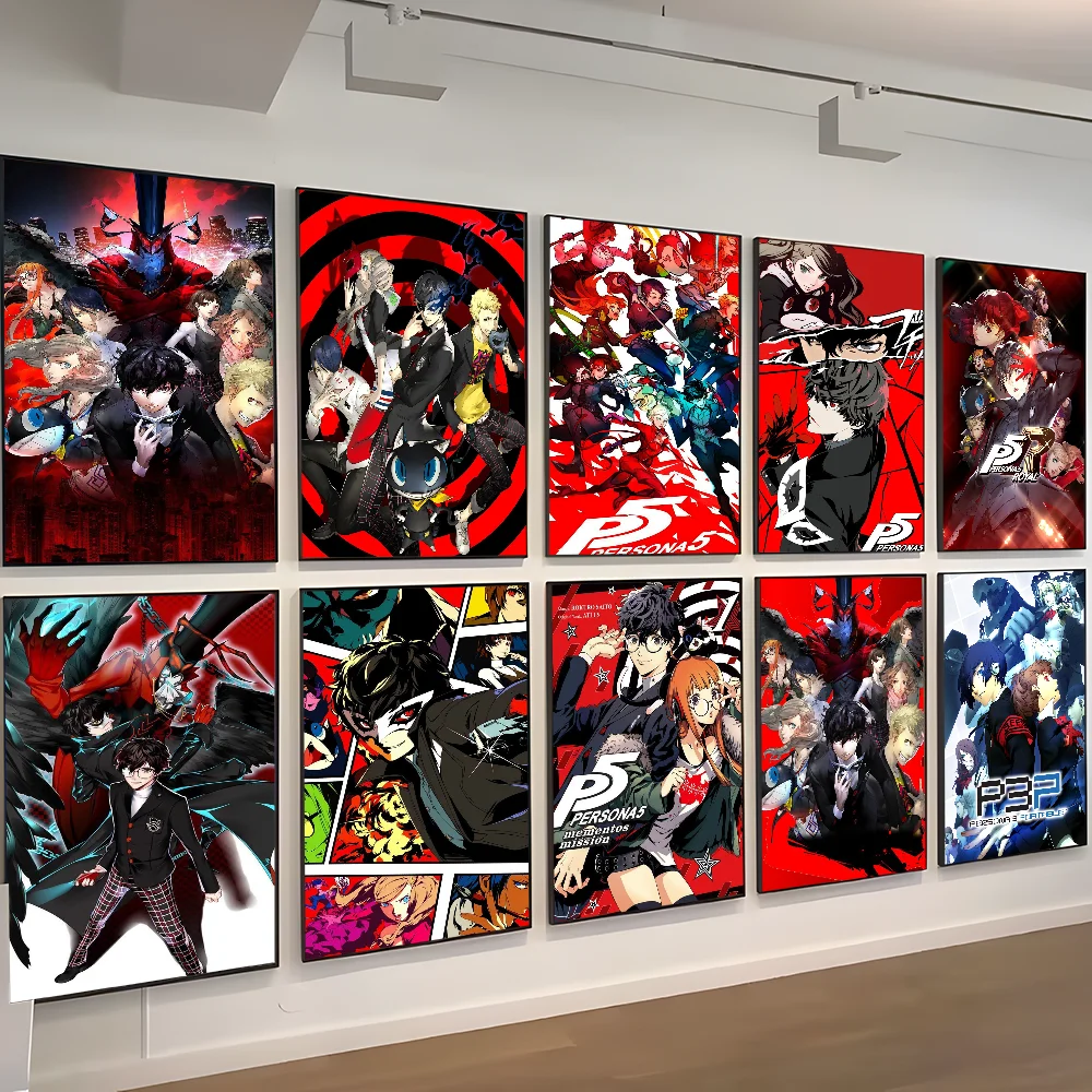 Самоклеящийся Постер Высокого Качества Hd persona 5 Для Видеоигр Белая Настенная