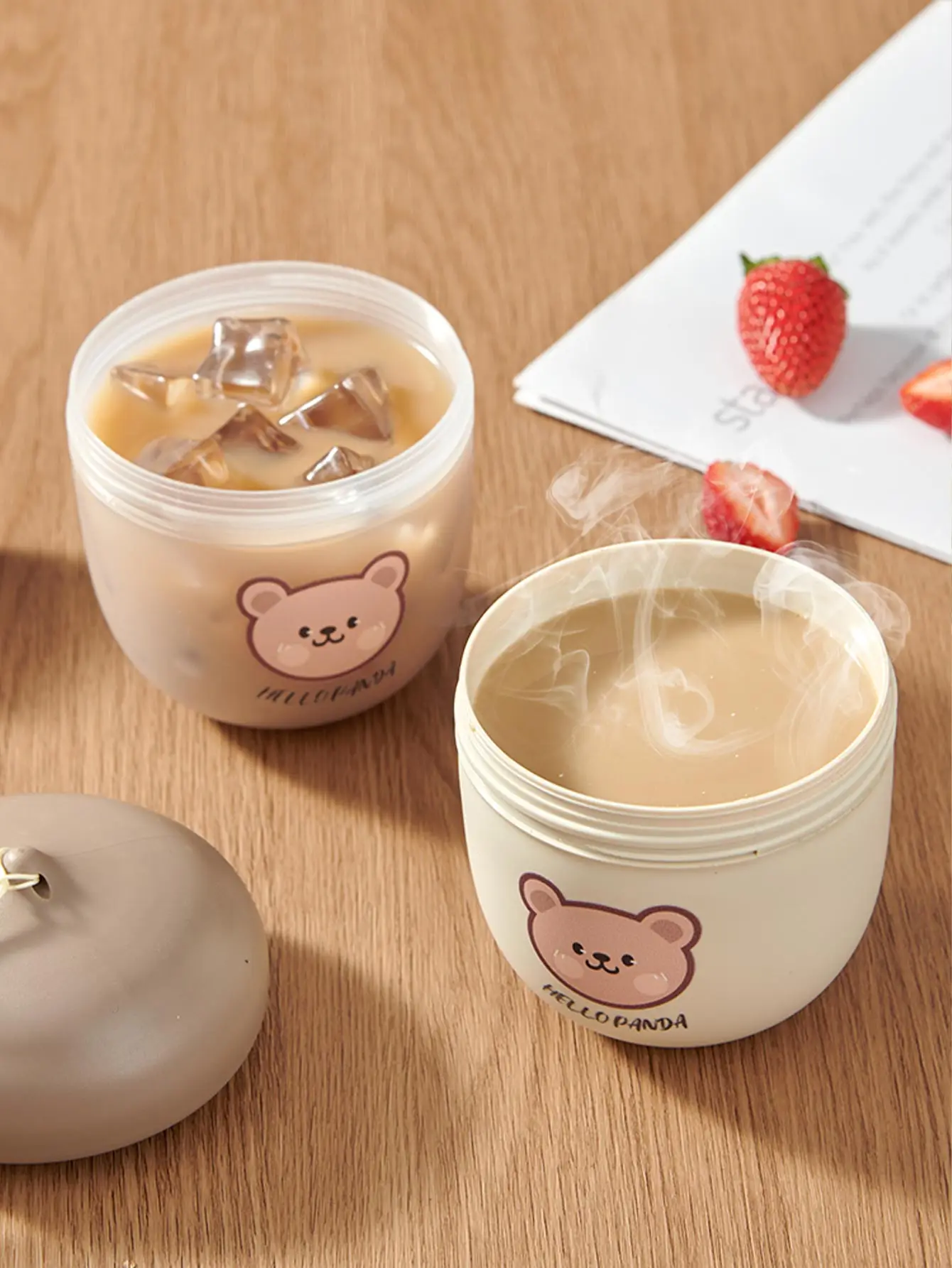 Пластиковая чашка для заварки чая с крышкой и силиконовой ручкой