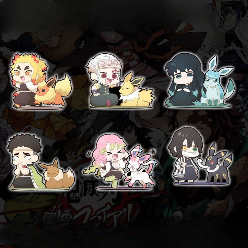 Декоративные наклейки с изображением демонов рассекающих тангиро камадо Giyu Tomioka