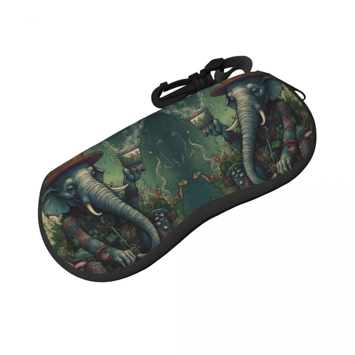 

Elephant Horizontal Glasses Case Pop Caricatures Colorful Moebius Daily Zipper Sunglasses Pouch Soft Male Female Eyewear Box