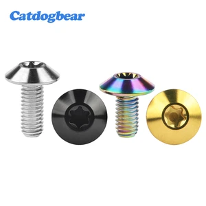 Catdogbear M5 M6x12 15 16 20mm  titanium bolt torx guarda chuva cabeça parafuso para bicicleta da motocicleta bicicleta fixadore